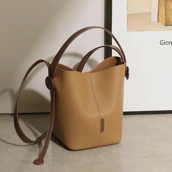 Летние новинки 2023 года: Женская сумка-ведро из натуральной кожи через плечо - универсальная, высококачественная и стильная женская сумка