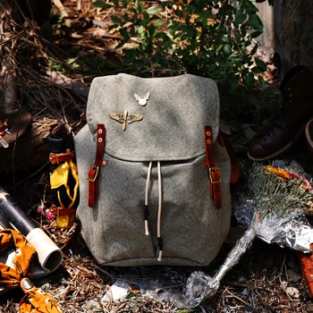Портной Брандо Копия Шведского M39 с перечно-солевой крапивой и кожей головы, тяжелый винтажный рюкзак для путешествий на открытом воздухе Ручной работы