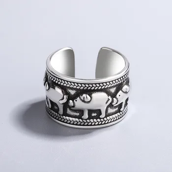 Новое корейское кольцо FoYuan в виде пятачка Простое и персонализированное, с креативным открыванием широкой грани в стиле ретро.
