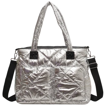 Женская сумка Cloud Tote Однотонные сумки-ранцы с ромбовидной решеткой Универсальные с карманами Регулируемый ремень для вечеринокпутешествий работы