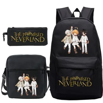 Обещанный рюкзак Neverland Студенческий рюкзак для мальчиков и девочек школьный рюкзак сумка для книг 3 шт. компл Mochila Сумка для ноутбука для подростков подарки