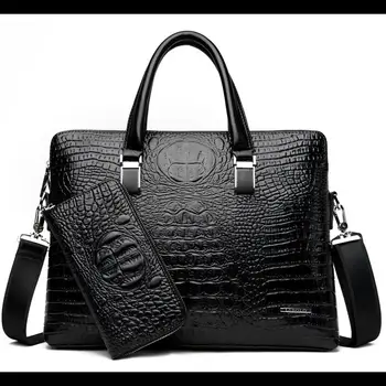 Мужские брендовые портфели с рисунком крокодиловой кожи, дизайнерская сумка из искусственной кожи аллигатора, деловая офисная сумка для ноутбука, мужская винтажная сумка-тоут