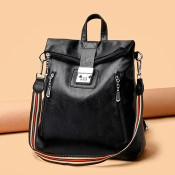Противоугонный кодовый замок 2023, женский рюкзак, высококачественные молодежные кожаные рюкзаки для девочек-подростков, женская школьная сумка через плечо
