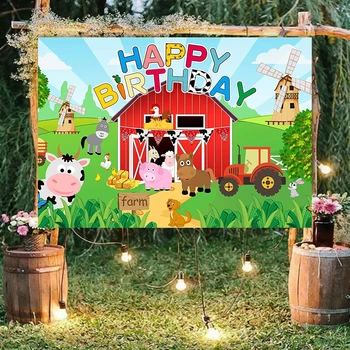 Принадлежности для детского душа Tatuo Farm, фон для вечеринки в честь дня рождения животных, фото-фон для фотосъемки на большой ферме, декор для дня рождения ребенка