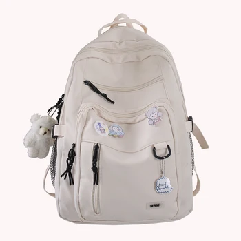 Простые рюкзаки для колледжа, повседневный рюкзак через плечо с несколькими карманами, студенческий рюкзак большой емкости, регулируемый ремень для средней школы
