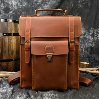 Большой рюкзак для ноутбука ручной работы с 14 дюймами, повседневная сумка для книг, рюкзак для кемпинга, рюкзак для путешествий, рюкзак для переноски