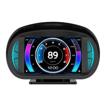 Автомобильный HUD Головной дисплей Универсальный датчик OBD/GPS ЖК-дисплей, сигнализация о превышении скорости движения, Многофункциональный инклинометр