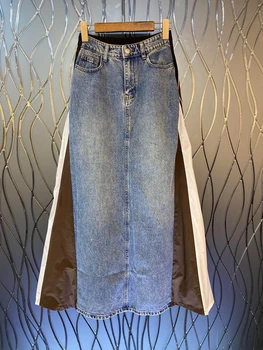 2023 новая женская модная сексуальная повседневная джинсовая строчка контрастного цвета С надписью 
