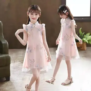 Платье для девочек 9 Летняя 5 Новая Большая Детская одежда 7 Детские 3 Платья принцессы 4 Hanfu Подарок на день рождения для девочки 12 лет 8 Китайский стиль